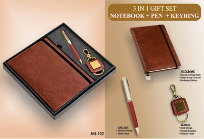 3-in-1 Premium PU Corporate Gift Set #AN102