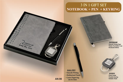 3-in-1 Premium Grey Corporate Gift Set #AN90