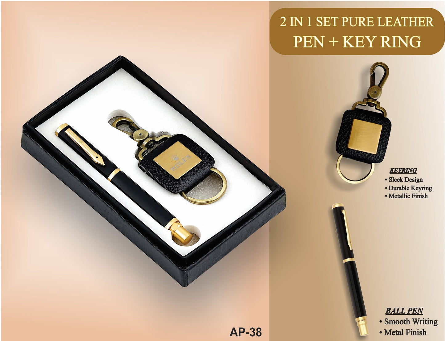 2-in-1 Pure Leather Gift Set #AP38