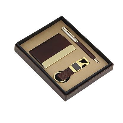 Premium 3-in-1 Pure Leather Gift Set #AN39 PL
